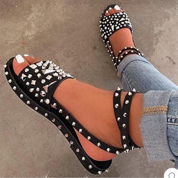 GOLD Studded Sandals ✨ - Picture 1 of 3